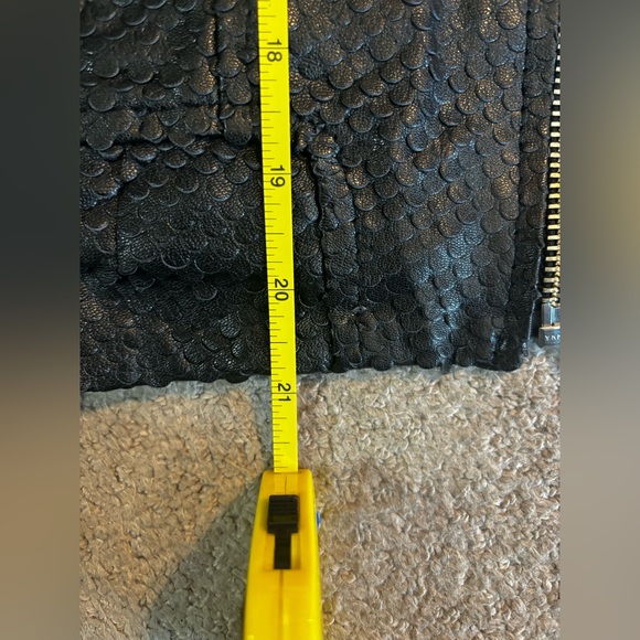 Doma Punched Scaled Textured Leather Jacket, Black - Picture 13 of 15